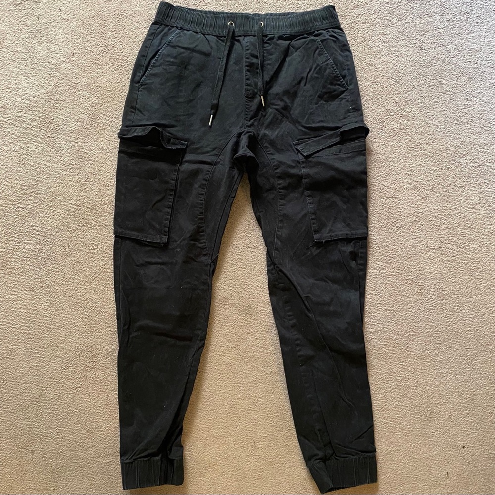 Men's ITALYMORN Cargo Jogger Pants Black